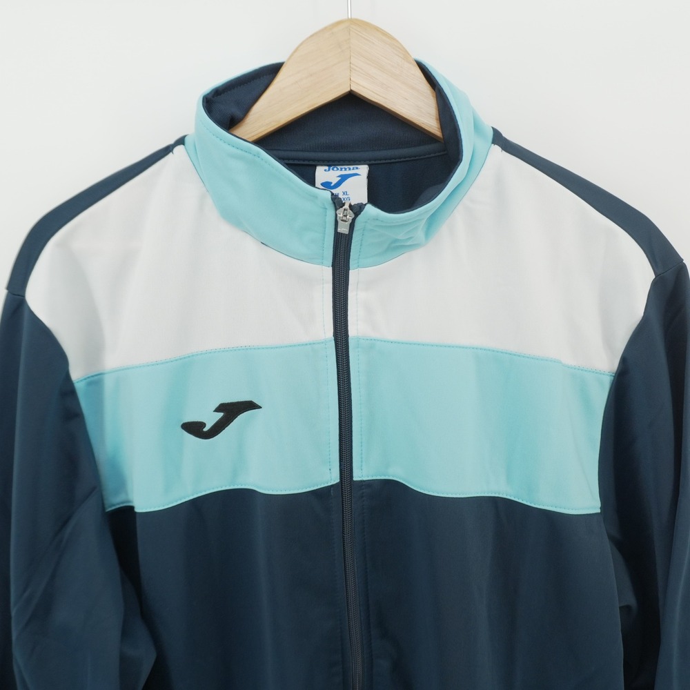 Joma Track Jacket Mens XL Blue White Colorblock Full Zip Athletic Training Top